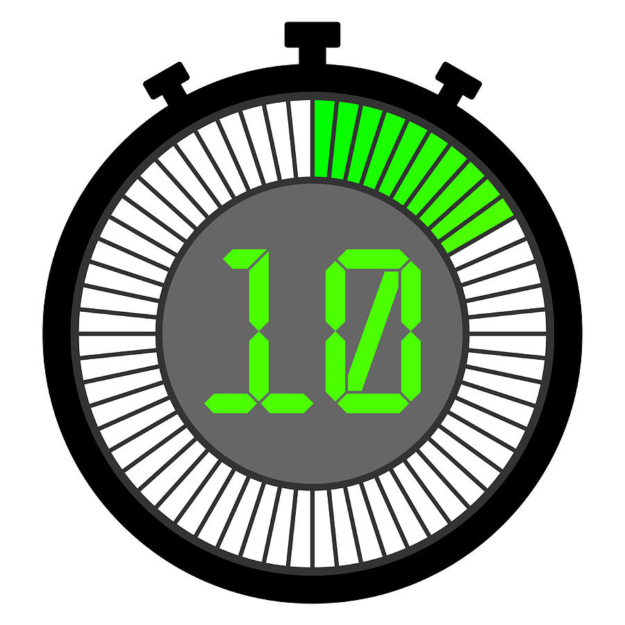 900x900 Electronic Stopwatch With A Gradient Dial Starting With Green