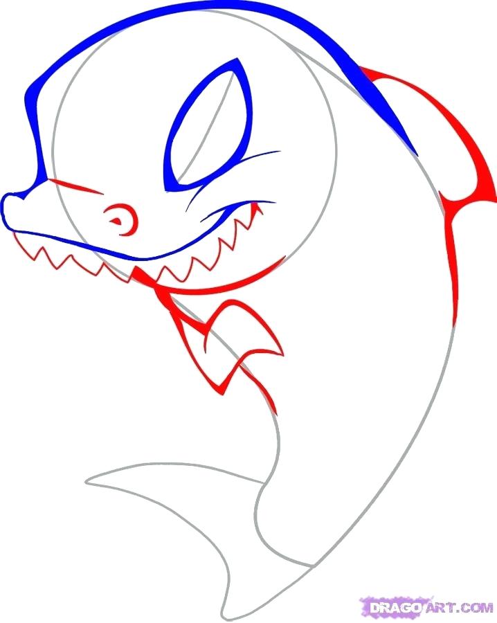 718x900 How To Draw A Shark Dragoart