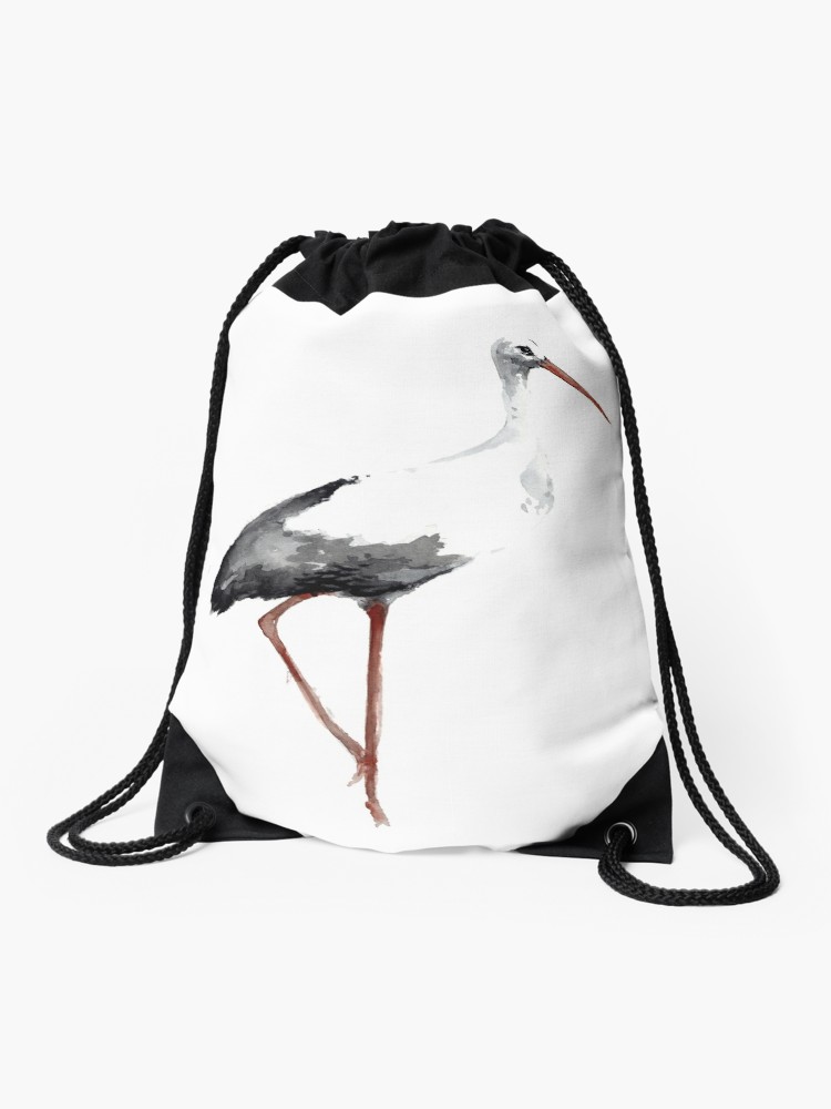 750x1000 Stork Bird Watercolor Poster Painting Animal Drawing Illustration