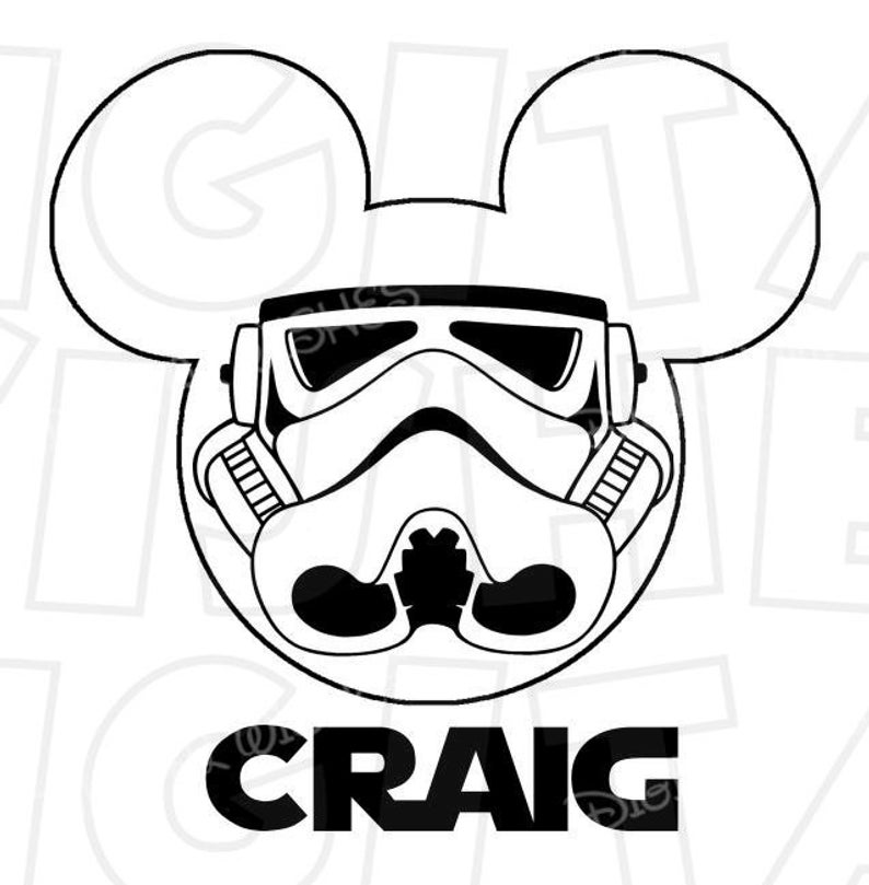 794x809 Stormtrooper Mickey Mouse Ears Head Digital Iron On Transfer Etsy
