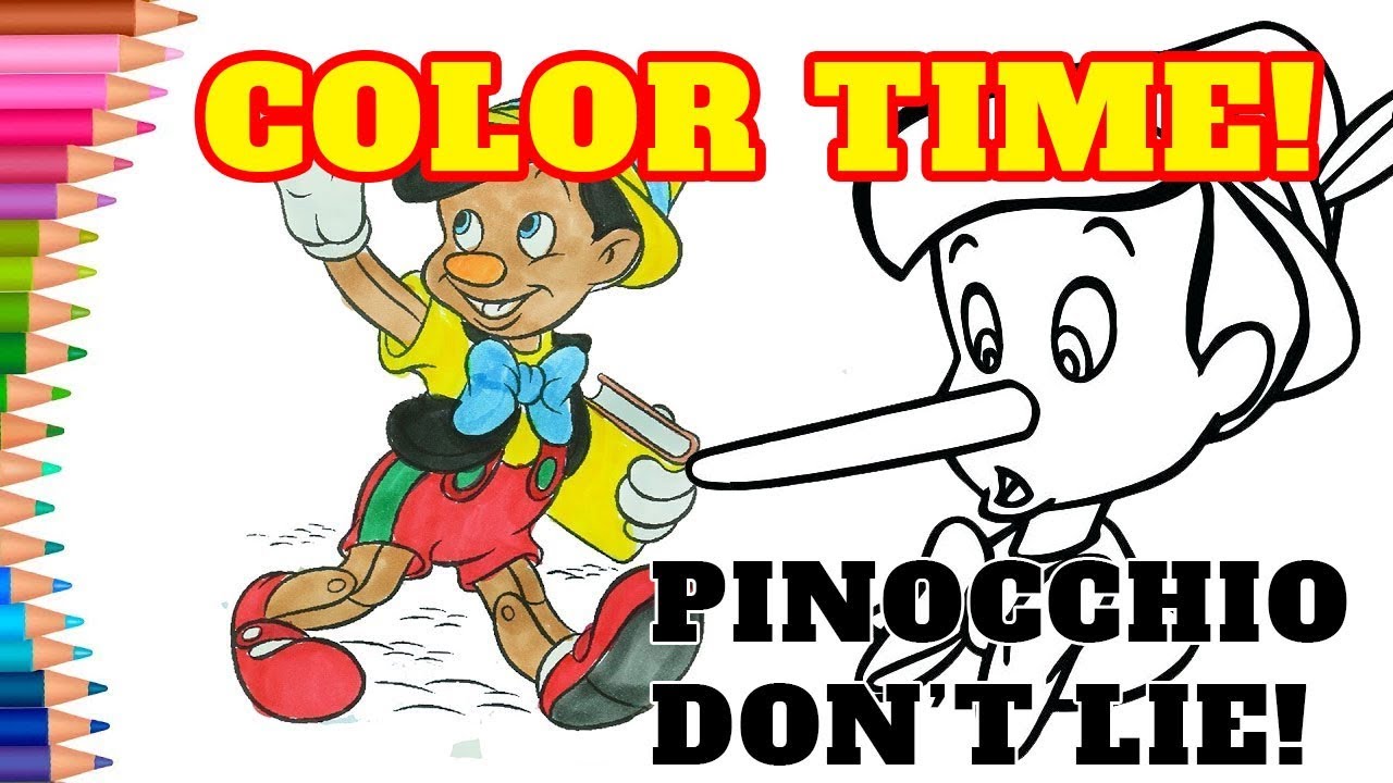 1280x720 Drawing Book For Kids, Coloring The Story Of Pinocchio