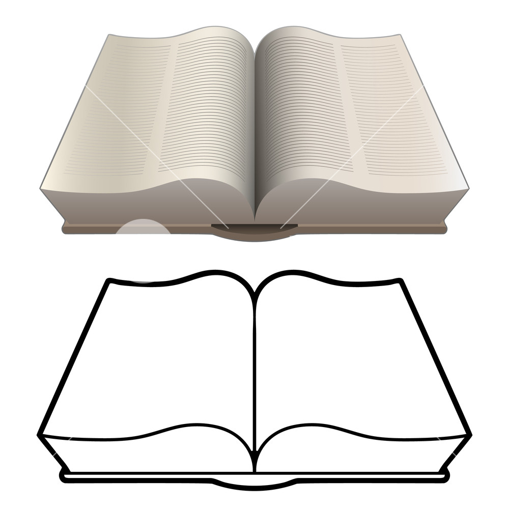 1000x1000 Open Book, Bible, Encyclopedia, Classic Style, Isolated Vector