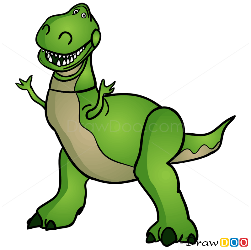 800x799 How To Draw Rex, Toy Story