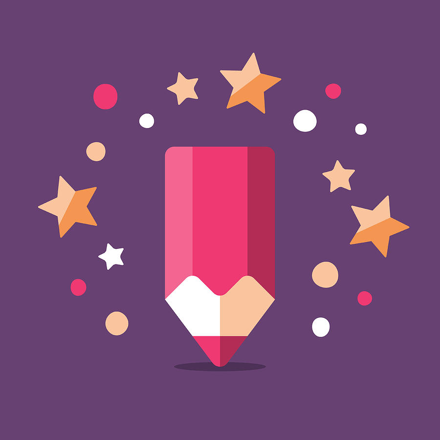 900x900 Creative Pencil Flat Icon, Creativity Class, Writing And Storytelling