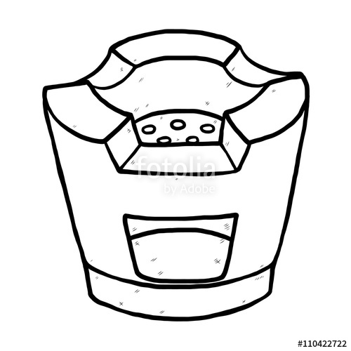 500x500 Old Stove Cartoon Vector And Illustration, Black And White, Hand