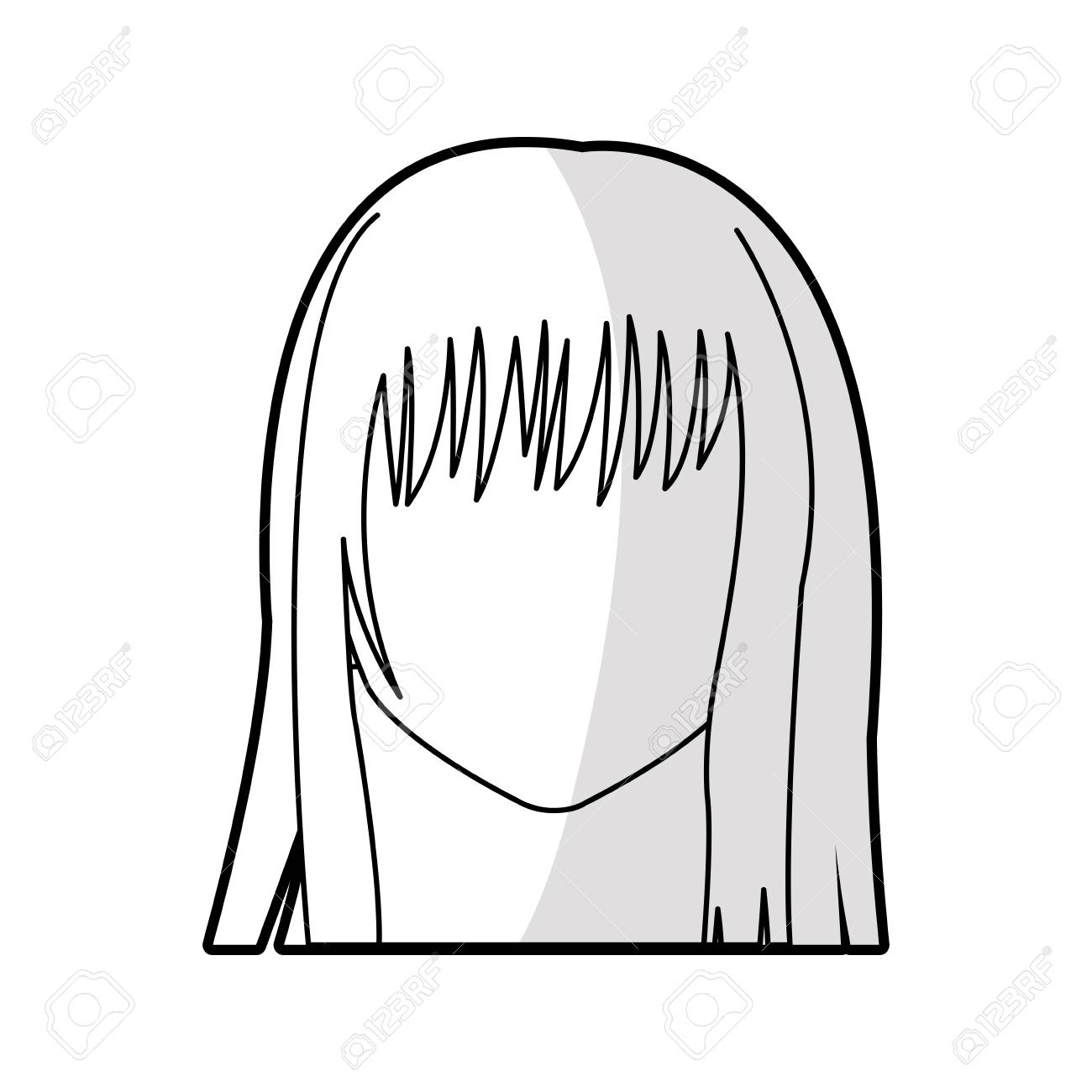 1300x1300 Collection Of Free Fringing Clipart Black Straight Hair Download