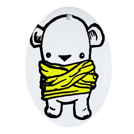 460x460 Straight Jacket Bear Oval Ornament