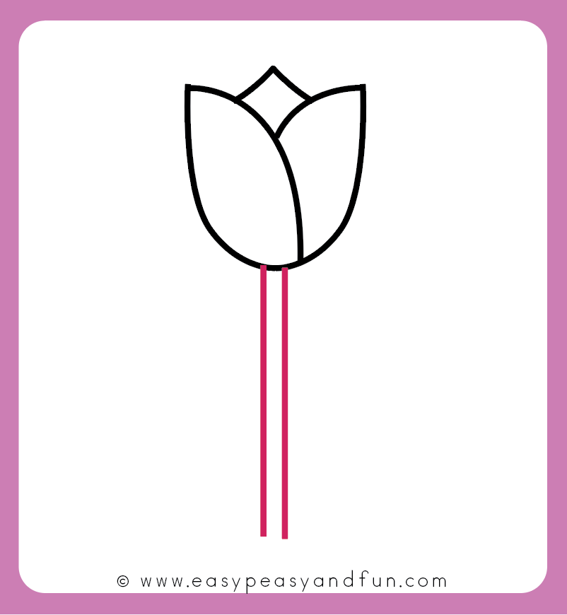 802x870 How To Draw A Tulip For Kids