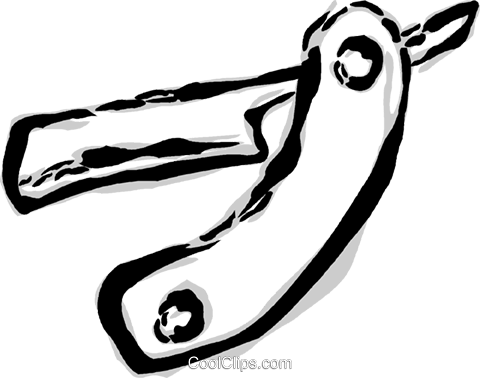 480x378 Straight Razor Royalty Free Vector Clip Art Illustration