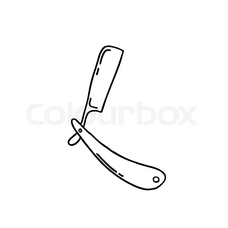 800x800 Straight Razor Doodle Icon Stock Vector Colourbox