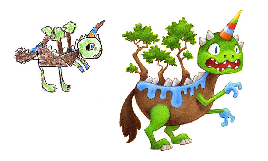 880x528 I Drew Monsters Over The Last Years Based On Kid Drawings