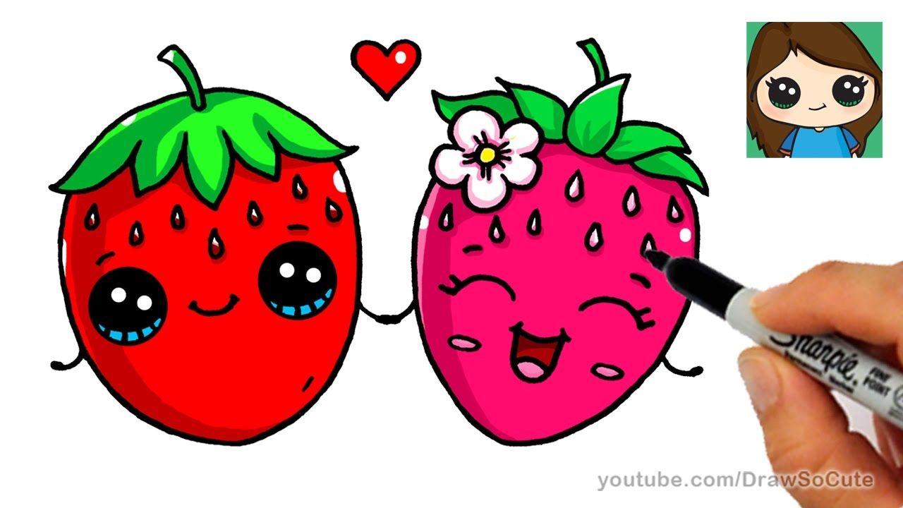 1280x720 How To Draw A Strawberry Easy