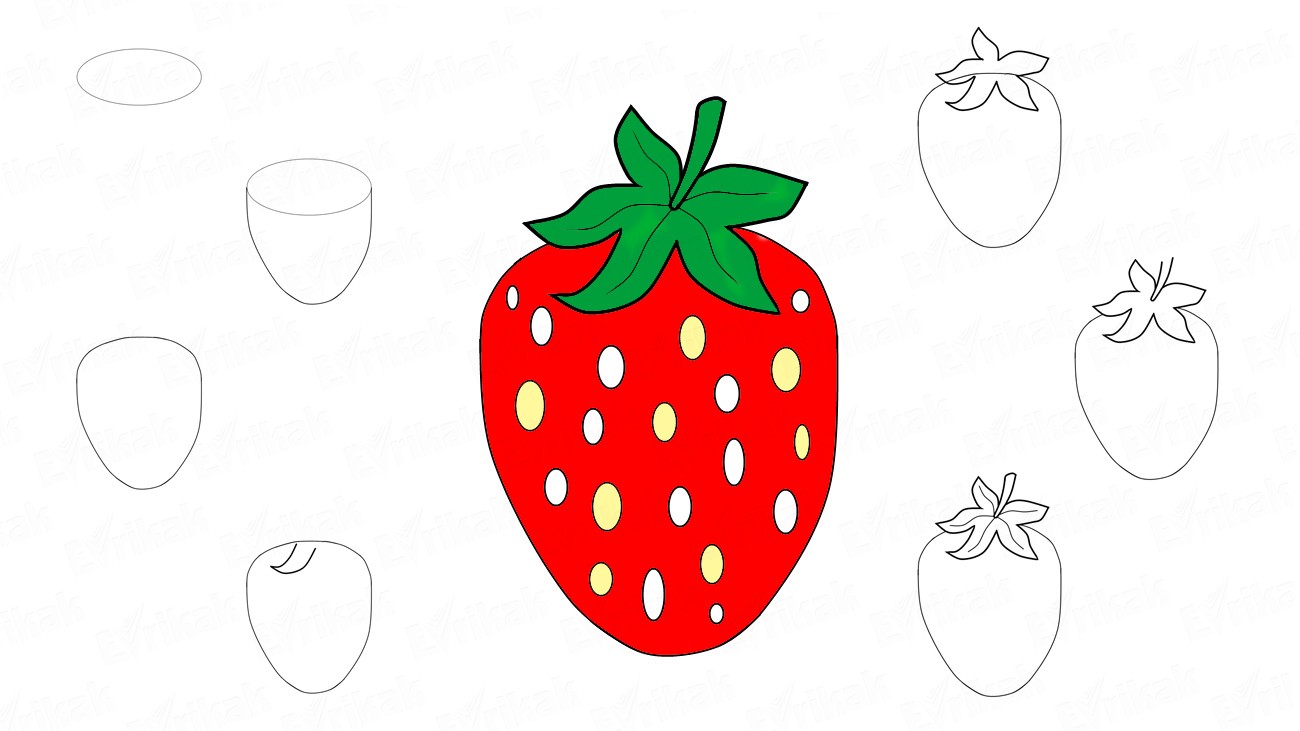 1300x731 Learn How To Draw A Strawberry Step