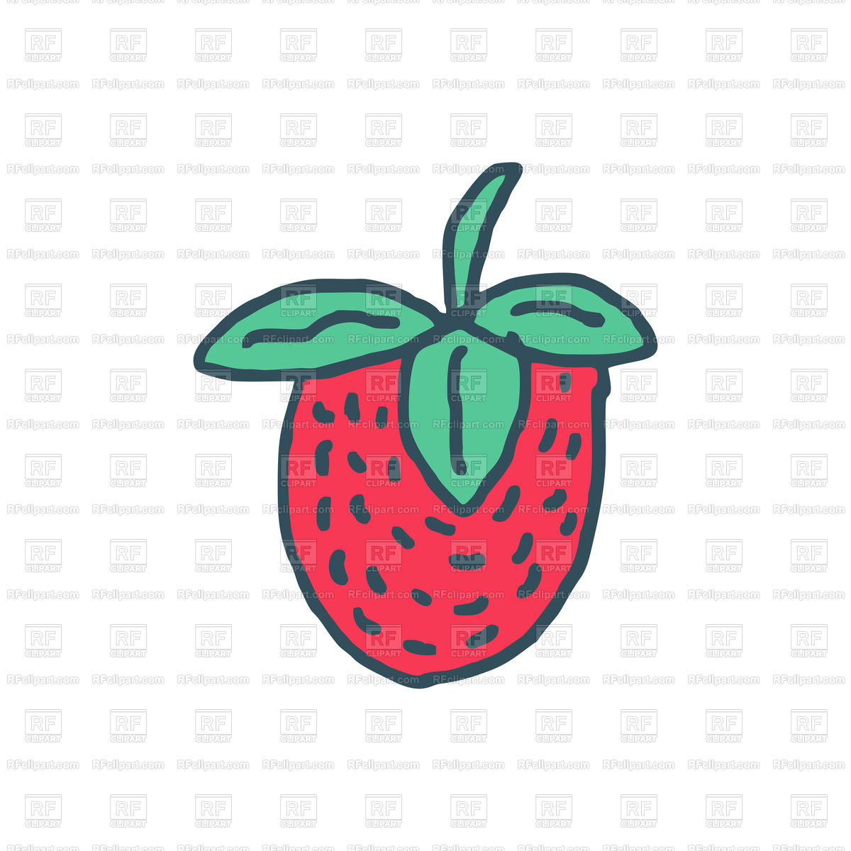 1200x1200 Strawberry Drawing Isolated Vector Image Of Food And Beverages