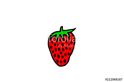 500x334 Drawing Of A Strawberry, Vector Illustration Stock Image