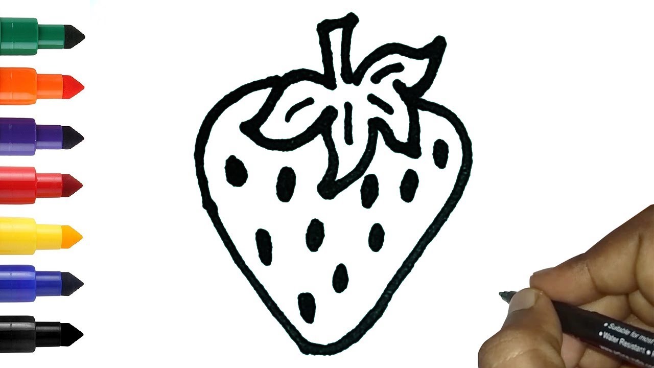 1280x720 How To Draw A Strawberry Easy Easy Strawberry Drawing Tutorial