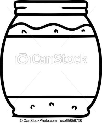 390x470 Hand Drawn Line Drawing Doodle Of A Strawberry Jam