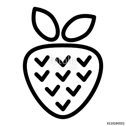 500x500 Strawberry Line Icon Berry Vector Illustration Isolated On White