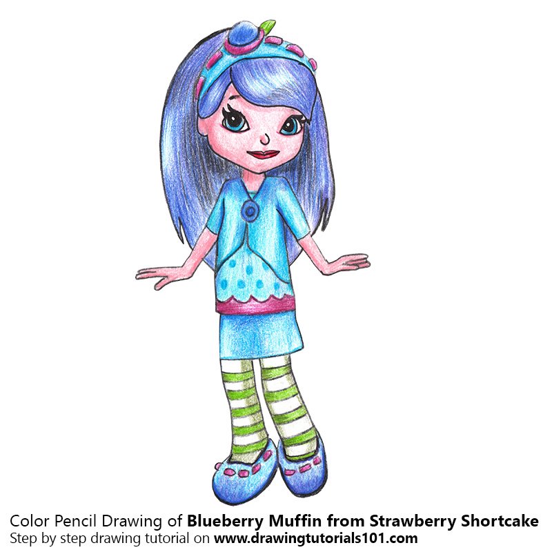 800x800 Blueberry Muffin From Strawberry Shortcake Colored Pencils