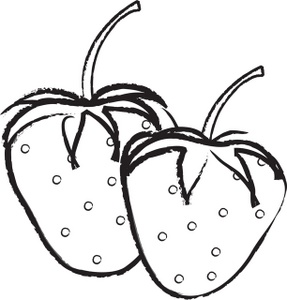 287x300 Strawberry Plant Clipart Black And White