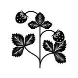 160x160 Strawberry Plant Strawberries, Flat Design Illustration Stock