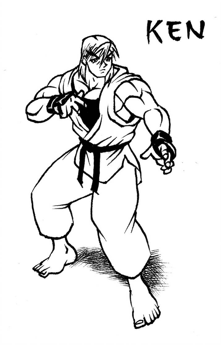 715x1117 Ken Street Fighter Drawing