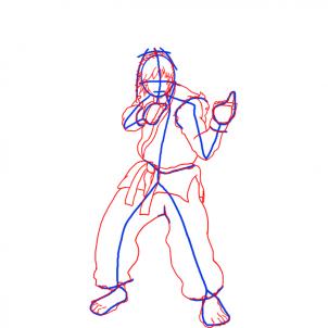 302x302 Draw Ken From Street Fighter, Step