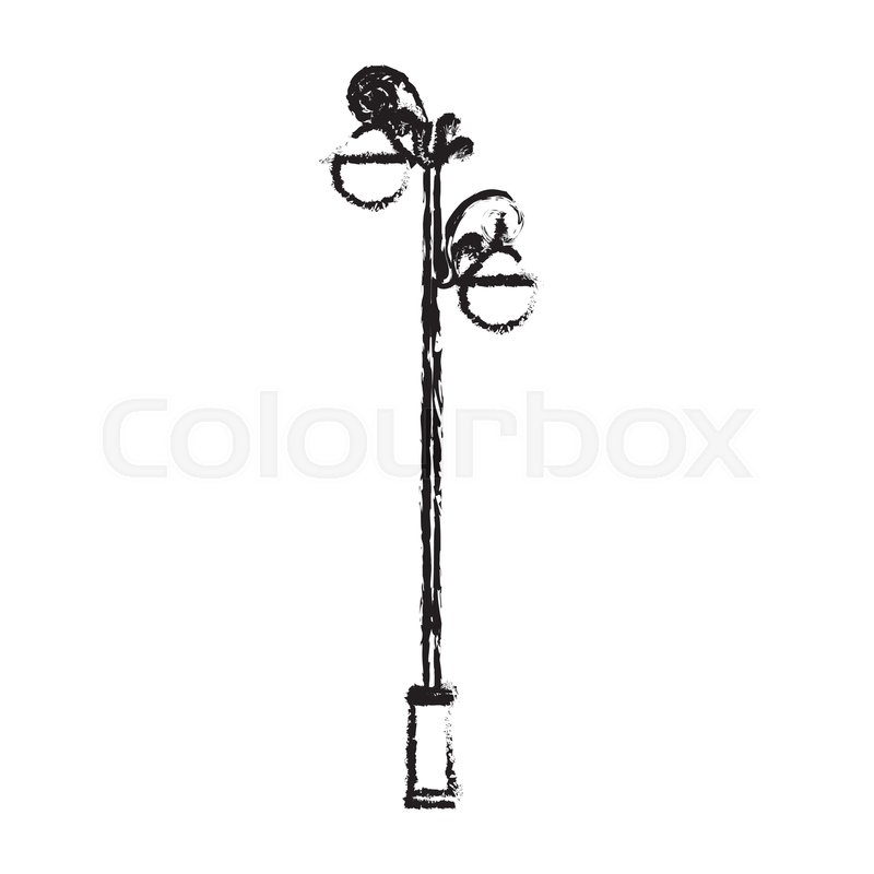 800x800 Street Lamp Icon Image Sketch Style Stock Vector Colourbox