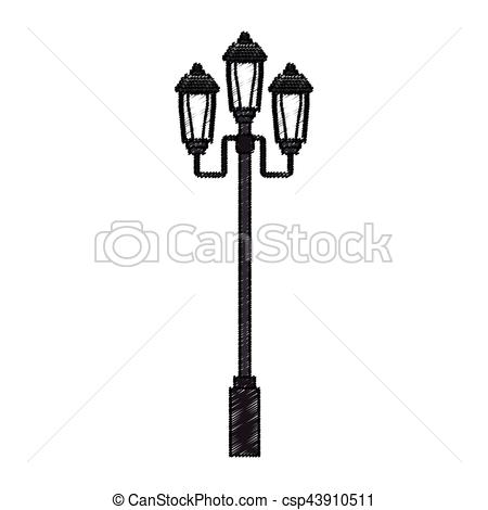 450x470 Street Lamp Icon Over White Background Vector Illustration