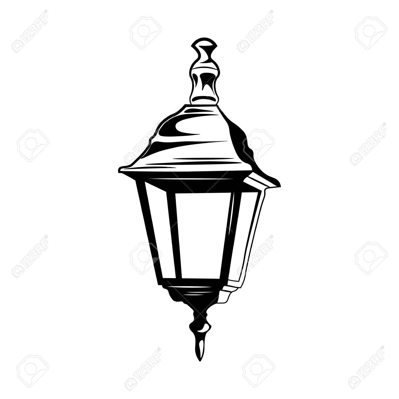1300x1300 Decorative Vintage Street Lamp Isolated On White Retro Light
