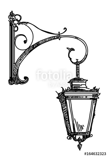 346x500 Hand Drawing Old Street Lamp Stock Image And Royalty Free Vector