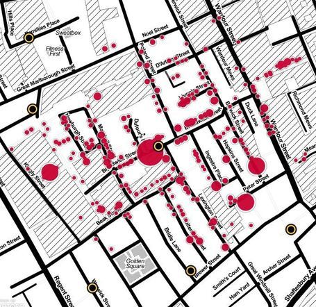 455x442 John Snow's Cholera Map Of London Recreated Geography John