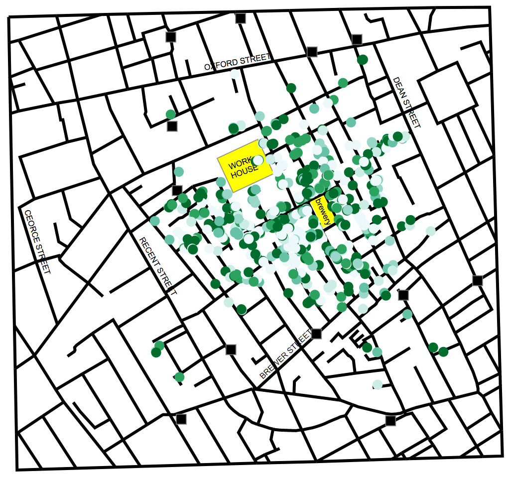 1022x960 London's Cholera Epidemic Map Ke's Portfolio