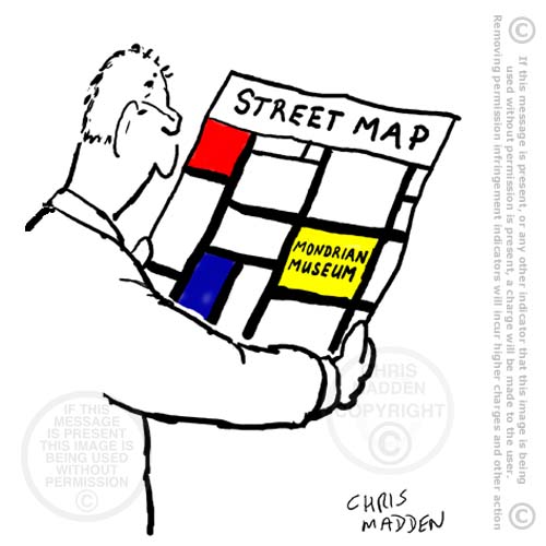500x500 Modern Art Cartoon A Street Map To The Mondrian Museum