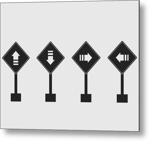 493x465 Rectangula One Way Street Sign Icon On Gray Background Metal