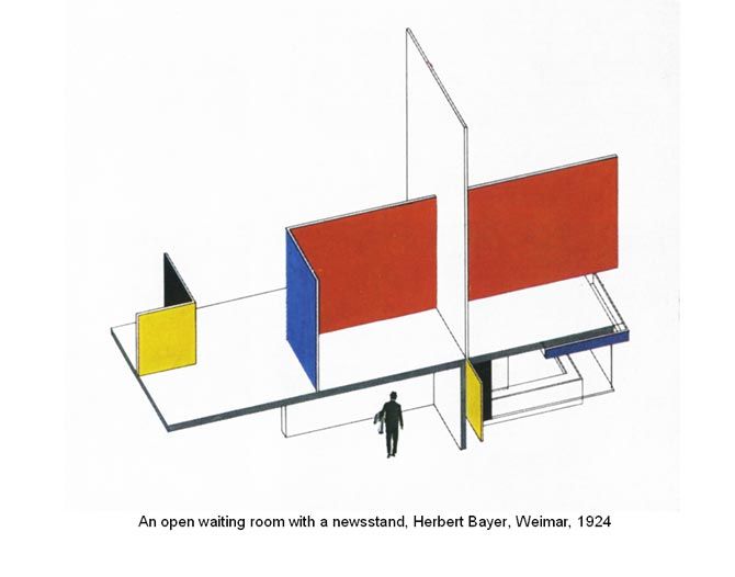 670x526 herbert bayer, proposed streetcar station and newsstand