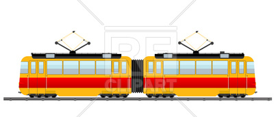 400x171 red city tram vector image of transportation lirch