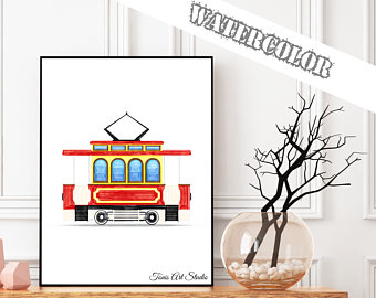 340x270 tram drawing etsy