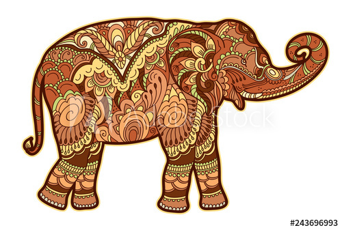 500x337 Drawing Stylized Elephant Freehand Sketch For Adult Anti Stress