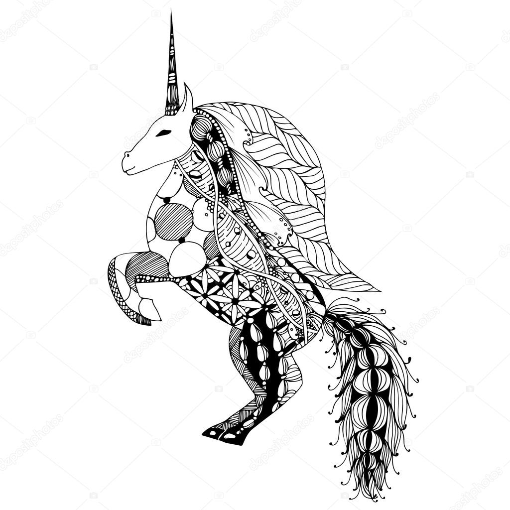 1024x1024 New Hand Drawing Unicorn For Adult Anti Stress Coloring Pages