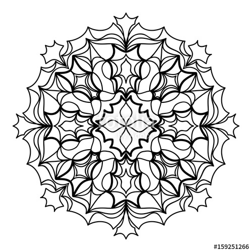 500x500 Mandala Decorative Ornament Vector Illustration For Coloring