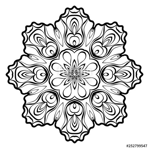 500x500 Mandala Abstract Round Vector Illustration Anti Stress Therapy