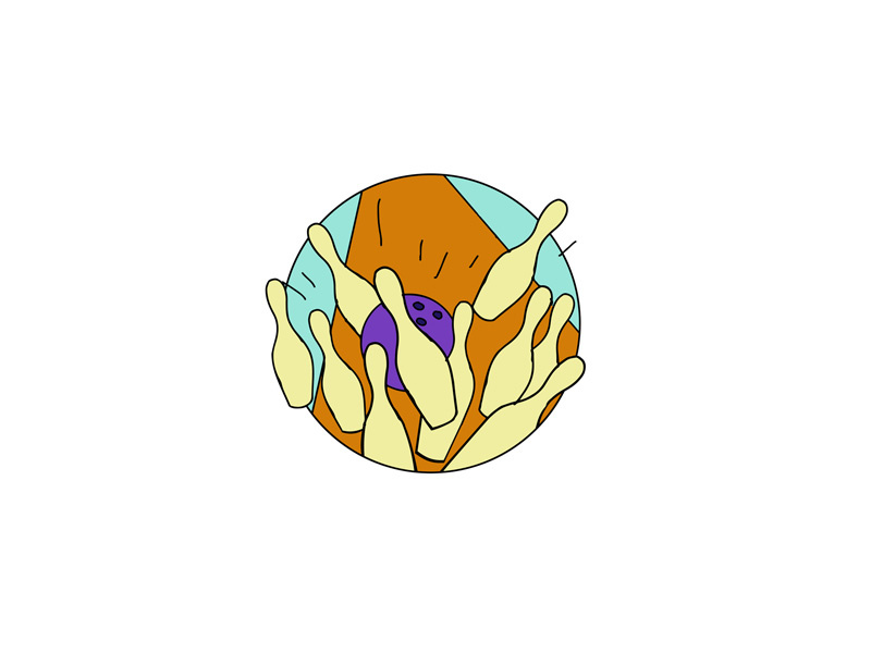 800x600 Ten Pin Bowling Strike Drawing