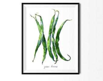 340x270 Green Beans Print Etsy