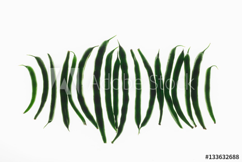 500x334 Backlit Of French Green Beans On White, Abstract Textured