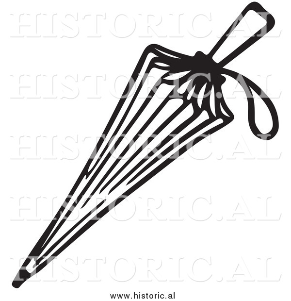 600x620 Clipart Of A Closed Umbrella With String Handle