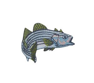 300x267 Striped Bassfishfishingcamping Iron On Appliqueembroidered