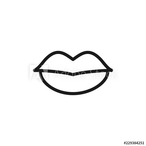 500x500 Lips Linear Icon Thin Line Illustration Contour Symbol Vector