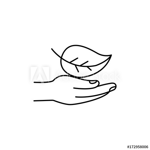 500x500 Modern Thin Line Icon Of Leaf Premium Quality Outline Symbol