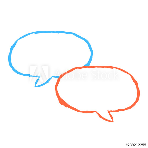 500x500 Two Blank Speech Bubble Sign Drawing
